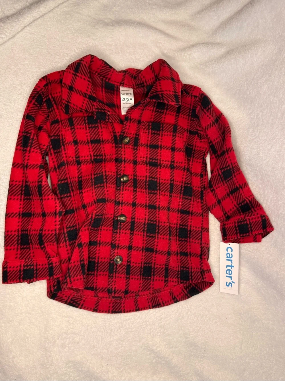 Carter’s Plaid Button Up Fleece